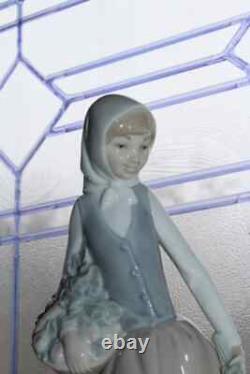 Lladro Nao Porcelain Figurine Woman and Goose Figure