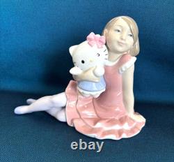 Lladro Nao Sanrio Hello Kitty Ceramic Figure Pink Girl Stay by My Side New jp