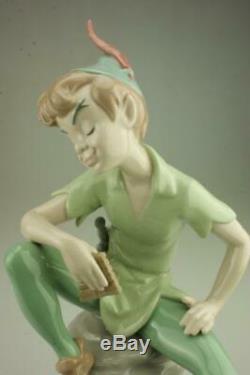 Lladro Peter Pan #7529 Walt Disney Limited Edition Signed Figurine Box & Cert