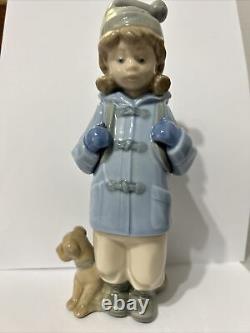 Lladro Porcelain Figure Girl With Puppy 1992 #1038 Nao