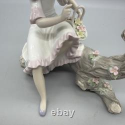Lladro Porcelain Figurine Girl Feeding Squirrels Springtime Friends 06140