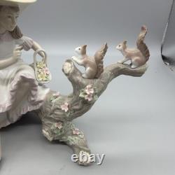 Lladro Porcelain Figurine Girl Feeding Squirrels Springtime Friends 06140