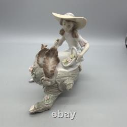 Lladro Porcelain Figurine Girl Feeding Squirrels Springtime Friends 06140