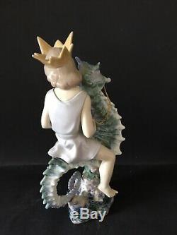 Lladro Prince of The Sea. 1821. Prince on Seahorse. Limited Ed. Signed. 12.5'
