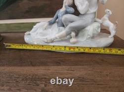 Lladró Rare Flute Player Romantic figurine Man Woman and Dog made Spain #4670
