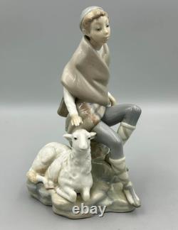 Lladro Spain Little Shepherd Boy with Goat Figure
