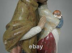 Lladro Tall Gres Figurine 1279 Facing The Wind
