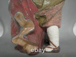 Lladro Tall Gres Figurine 1279 Facing The Wind