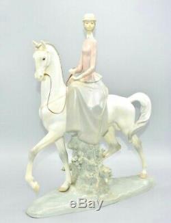 Lladro Woman on Horse HUGE Piece