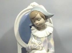 Lladro Young Harlequin Boy Sitting On Chair With Cat No 1229 Figurine SU461