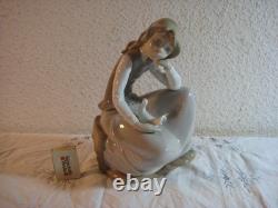 Lladro by Nao Porcelain Figurine Girl with Dove from Collection