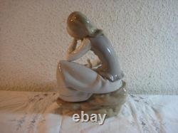 Lladro by Nao Porcelain Figurine Girl with Dove from Collection