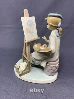 Lladro figure, Girl, Painting Picture'Still Life' 5363, Missing Brush