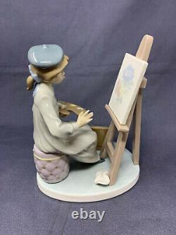 Lladro figure, Girl, Painting Picture'Still Life' 5363, Missing Brush