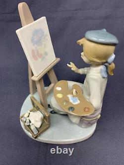 Lladro figure, Girl, Painting Picture'Still Life' 5363, Missing Brush