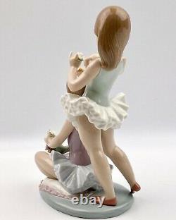 Lladro figurines'First Ballet' No 5714. Girls ballerinas with flowers