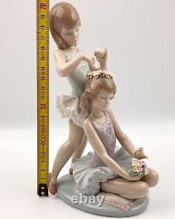 Lladro figurines'First Ballet' No 5714. Girls ballerinas with flowers