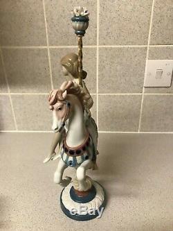 Lladro girl on carousel horse, with box