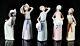Lladro -girls With Straw Hats- Set Of 5 Figure Models 5006 5007 5008 5009 5011