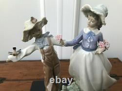 Lladro handmade porcelain figure group, Scarecrow and the Lady