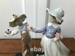 Lladro handmade porcelain figure group, Scarecrow and the Lady