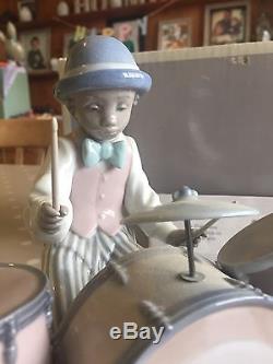 Lladro'jazz Drums' 5929 Mint Condition With Box Jazz Musician On Drums