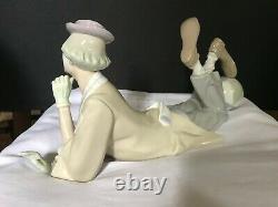 Lladro large figurine reclining'Clown' #4618