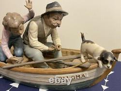 Lladro porcelain FISHING WITH GRAMPS. Issue Year 1984 Sculptor Jose Puche