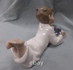 Llardro NAO Repeat After Me Figure Boy Reading To Puppy Dog Porcelain Figurine