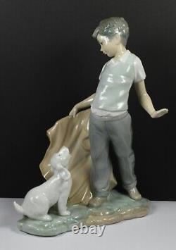Lovely Large Lladro Nao Figure Fighting The Dog 02000161