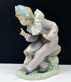 Lovely Lladro Nao Figure 01099 Boy Clown and Puppy Listen To Me