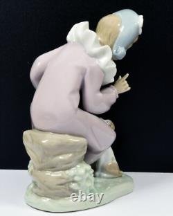 Lovely Lladro Nao Figure 01099 Boy Clown and Puppy Listen To Me