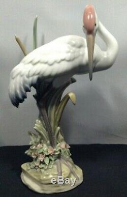 Lovely Rare Lladro Crane Porcelain Figurine Model No 1612 Made In Spain SU505