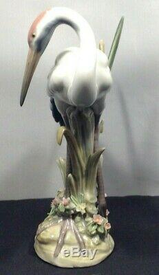 Lovely Rare Lladro Crane Porcelain Figurine Model No 1612 Made In Spain SU505