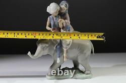 Lovely Rare Lladro Hindu Children on Elephant 5352 Porcelain Figurine