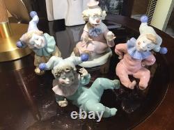 NAO-1985 BY LLADRO figurines Now you see it Jesters, Jangles, Pierrot-4 PCS. SET