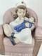 NAO BY LLADRO GIRL PLAYING NURSE/ #1055 On CHAIR HOLDING DOLL, Box, No Insert