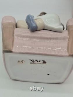 NAO BY LLADRO GIRL PLAYING NURSE/ #1055 On CHAIR HOLDING DOLL, Box, No Insert