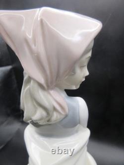 NAO BY LLADRO Girl with Egg/Fruit Basket 4834 9.5 Figurine Sculpture EXCELLENT