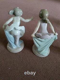 NAO BY LLADRO PORCELAIN FIGURES x 2 BALLERINAS in excellent condition