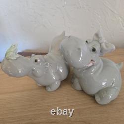 NAO By LLADRO SPAIN porcelain figurines HIPPOS IN LOVE 1998 Hippopotamus Pair