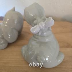 NAO By LLADRO SPAIN porcelain figurines HIPPOS IN LOVE 1998 Hippopotamus Pair