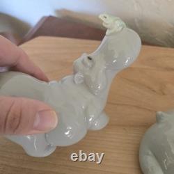 NAO By LLADRO SPAIN porcelain figurines HIPPOS IN LOVE 1998 Hippopotamus Pair