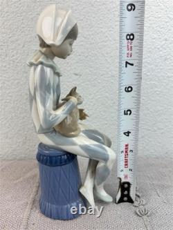 NAO By Lladro Harlequin with Cat Porcelain Figure Boy Collectable Gift Jester