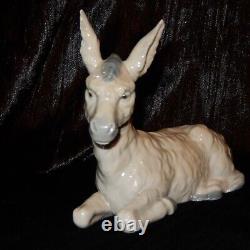 NAO By Lladro Nativity DONKEY Mule Resting Animal Figure Porcelain Spain