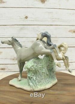 NAO By Lladro Porcelain Horse Figurine Jumping Horses Statue 2 Horse Figure LRG