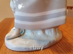 NAO By Lladro Woman Holding Basket With Dog 12 RARE mint condition