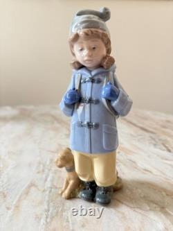 NAO Daisa by Lladro Girl with Dog #1038 Made in Spain 1987 7.5 Figurine