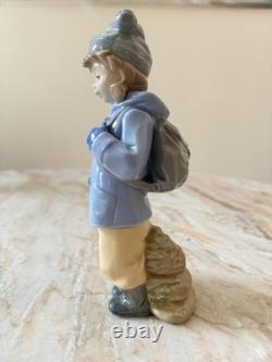 NAO Daisa by Lladro Girl with Dog #1038 Made in Spain 1987 7.5 Figurine
