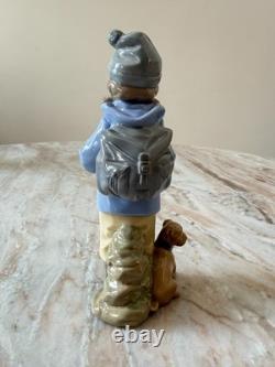 NAO Daisa by Lladro Girl with Dog #1038 Made in Spain 1987 7.5 Figurine
